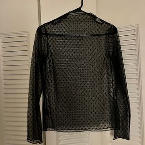 Sheer polka dot shirt